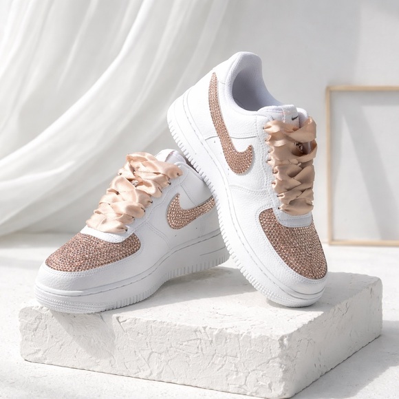 Custom Nike Air AF1 Rhinestone Shoe, Wedding , Prom, Dance, Quincenera - Picture 8 of 13